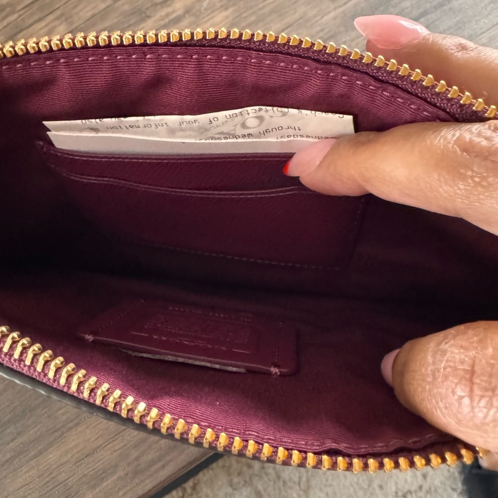 Coach Maroon and Blue Pouch - Picture 2 of 8